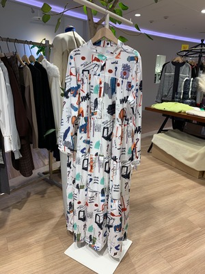 ペイントプリントワンピース［Color:ホワイト］