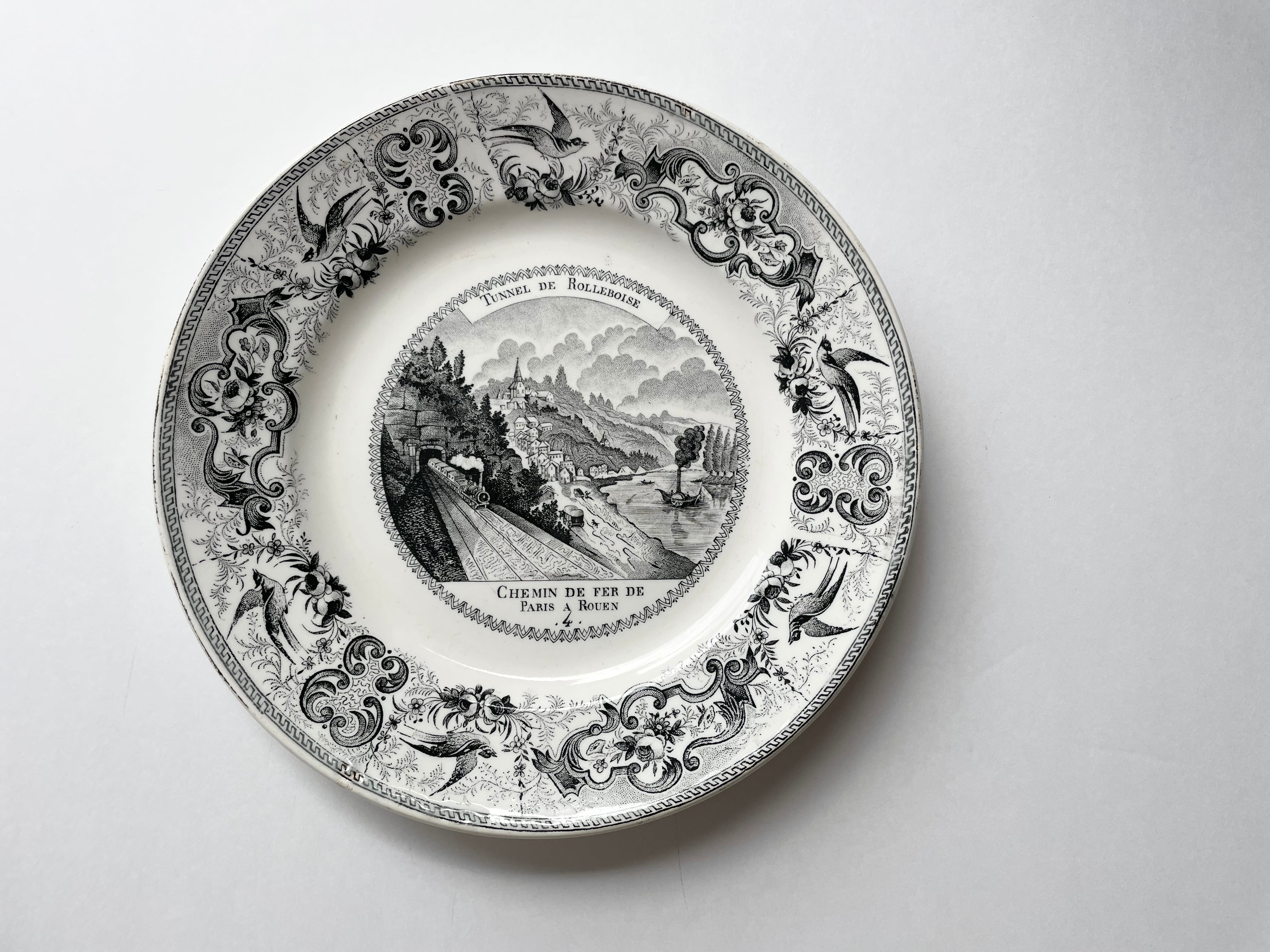 美品 フランス アンティーク ショワジールロワ rebusプレート 謎解き絵皿