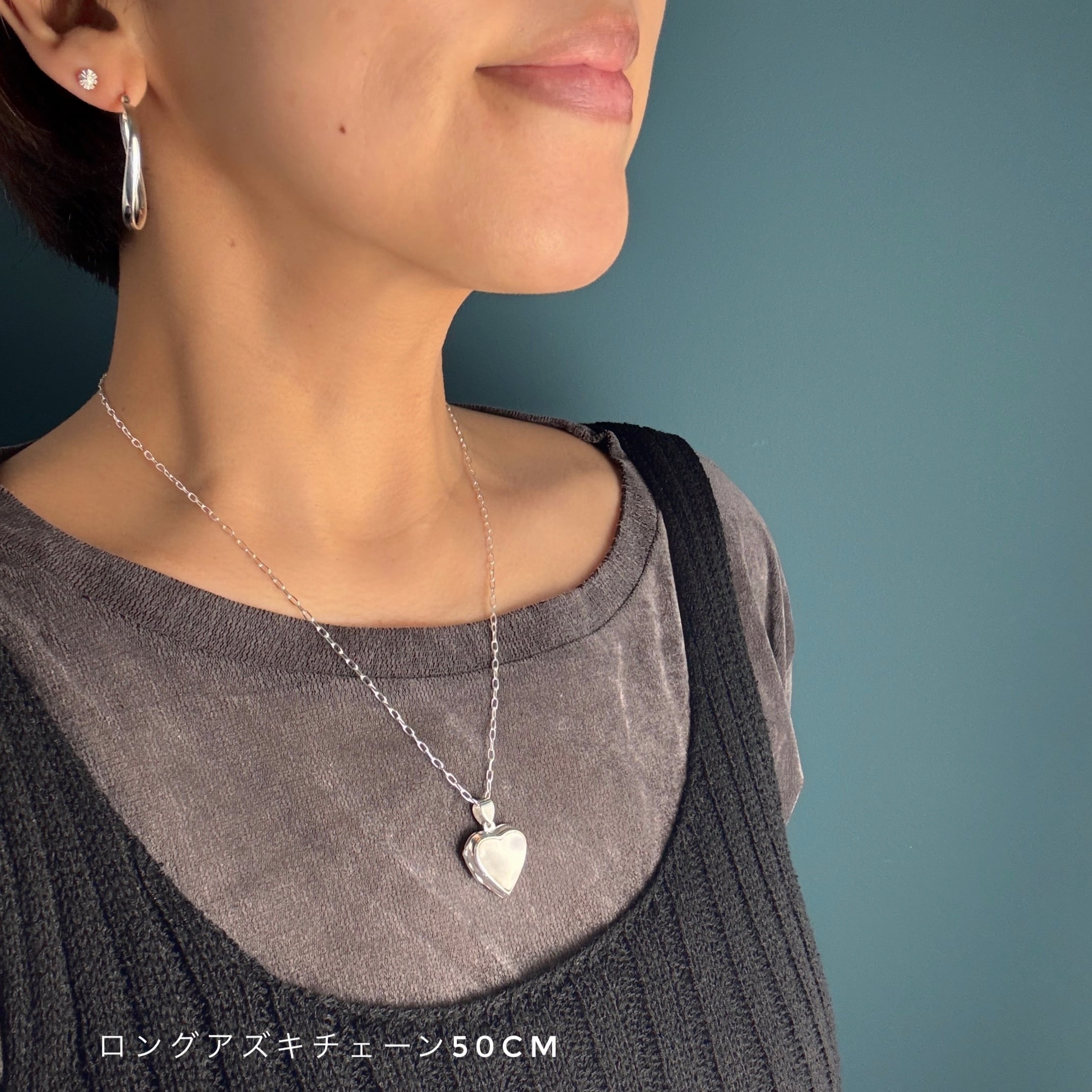美品　 シャンバラ ドージェ　ペンダント　シルバー　ネックレス　オニキス オニキス / 白蝶貝 ハート ロケット ペンダント （チェーンオプション