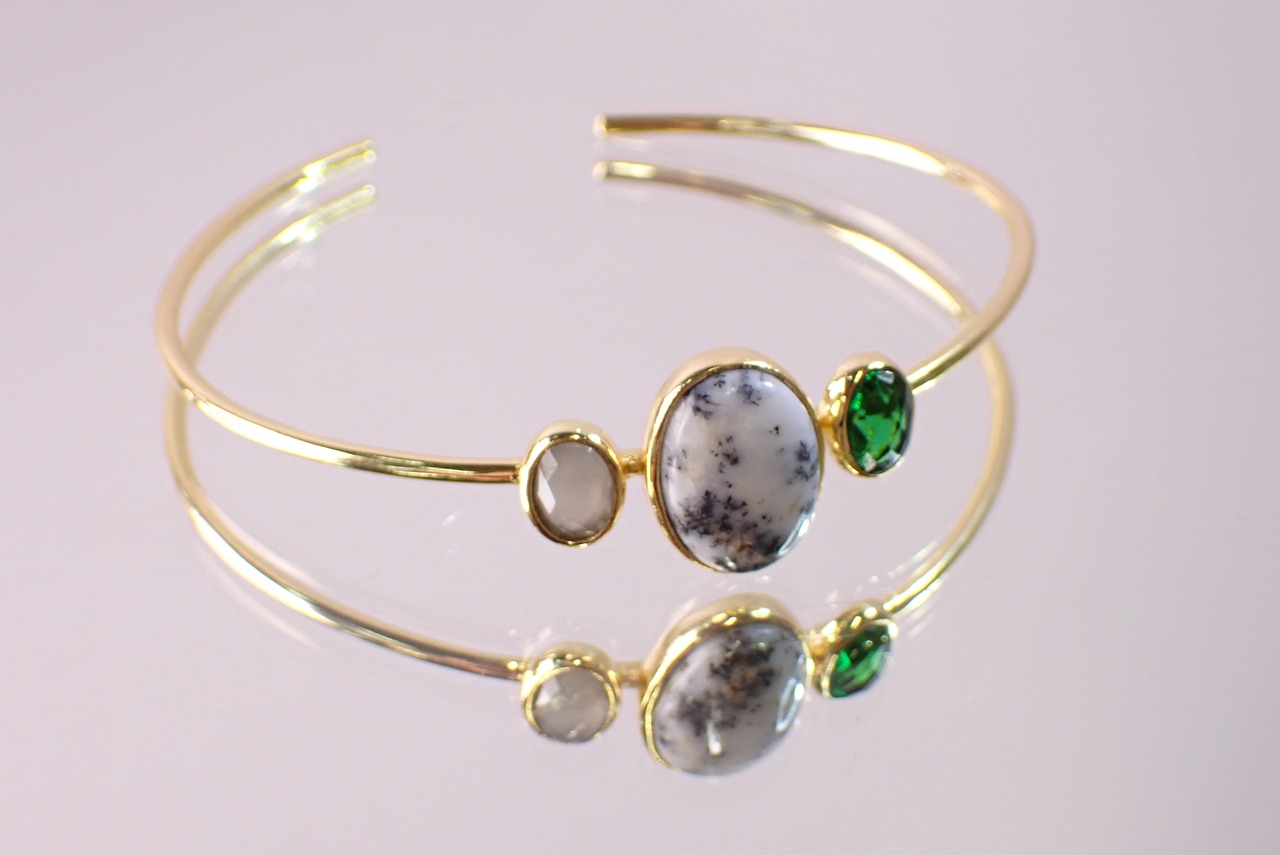 バングル(デンドライトオパール・カルセドニー)　 [D2-397]