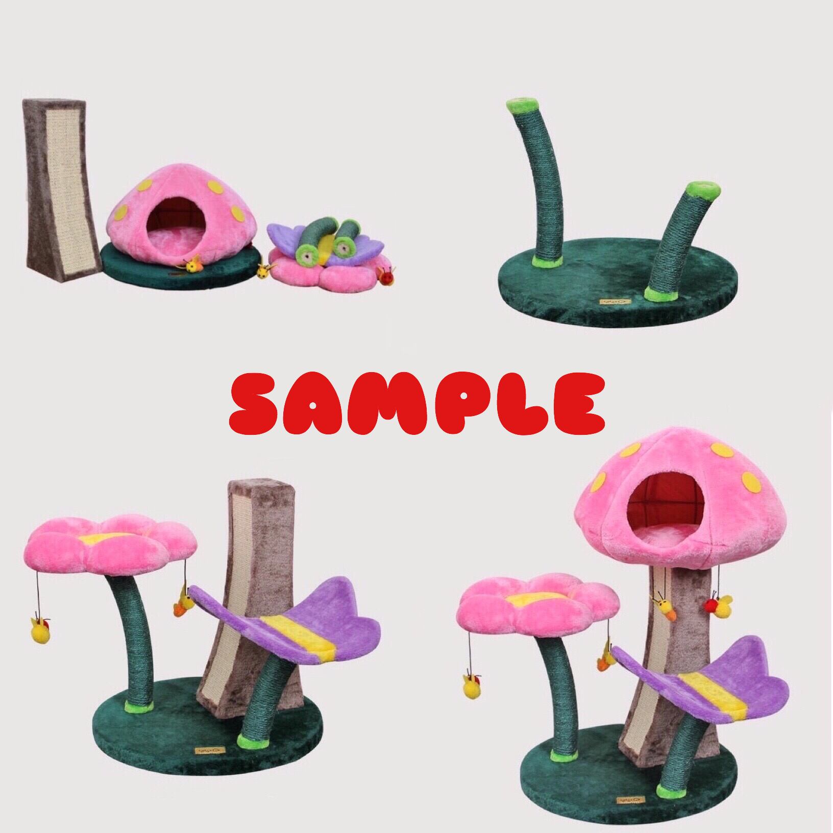 ミラクルタワー 猫用 】 フラワー 花型 爪とぎ キャットポール ポール 