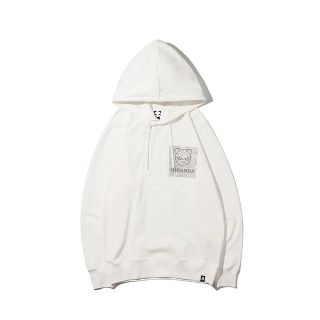 送料無料【HIPANDA ハイパンダ】メンズ ラインストーン フーディー スウェット MEN'S RHINESTONE HOODIE SWEAT SHIRT / WHITE・BLACK