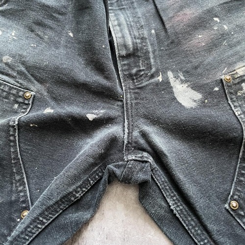 USA生地 ブラック ダブルニー Carhartt B136 BLK 32×32 詳細写真7