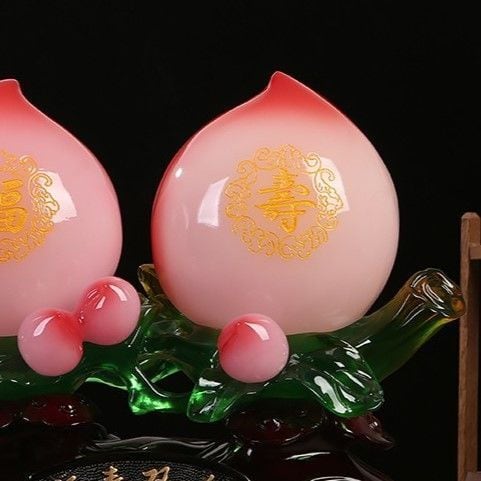 桃 モモ 置物 幸運 長寿 縁起物 魔除け 厄除 開運 幸運 財運 金運 安産