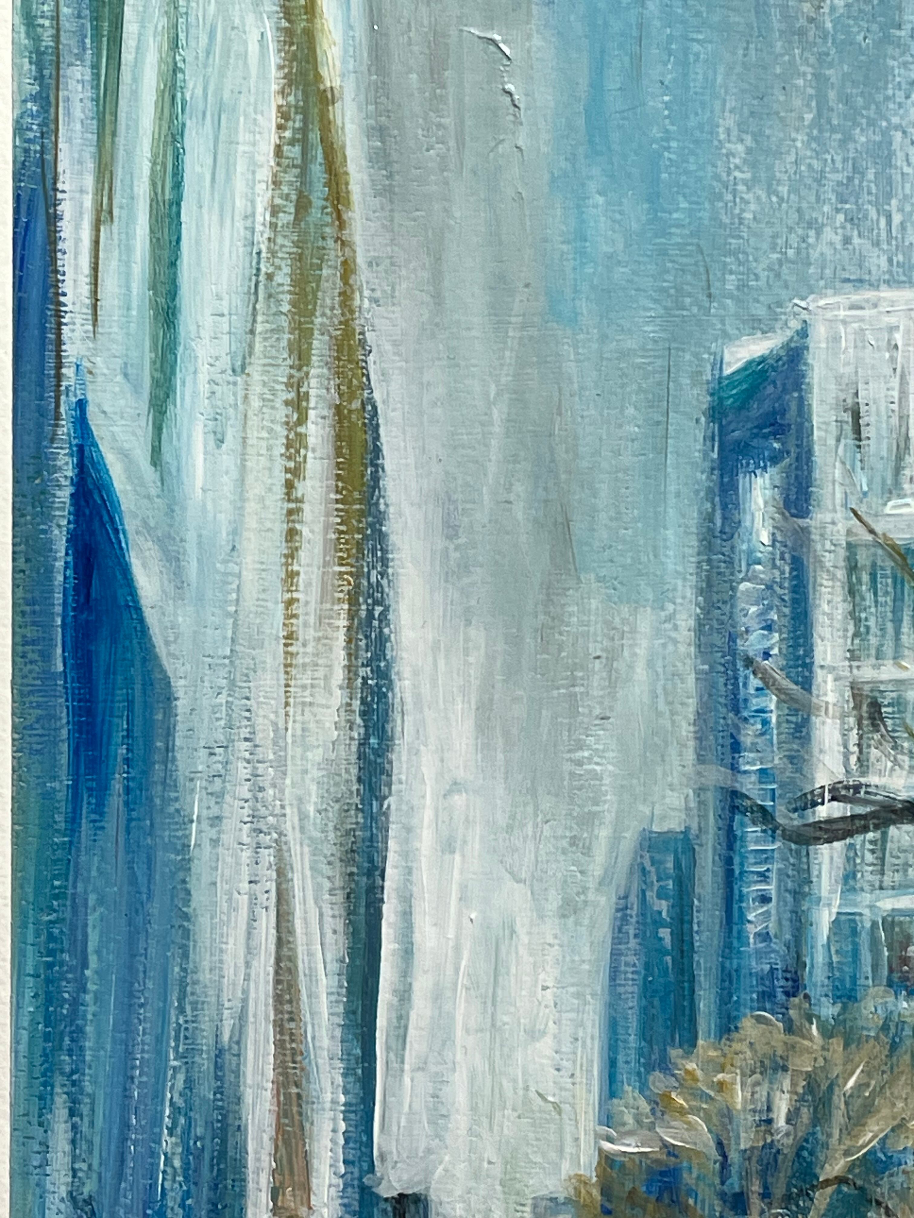 F6アクリル画「ビルの影」 | 絵楽人（辻匠）