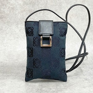 LOEWE ロエベ アナグラム ショルダーバッグ ジャガードキャンバス ブラック