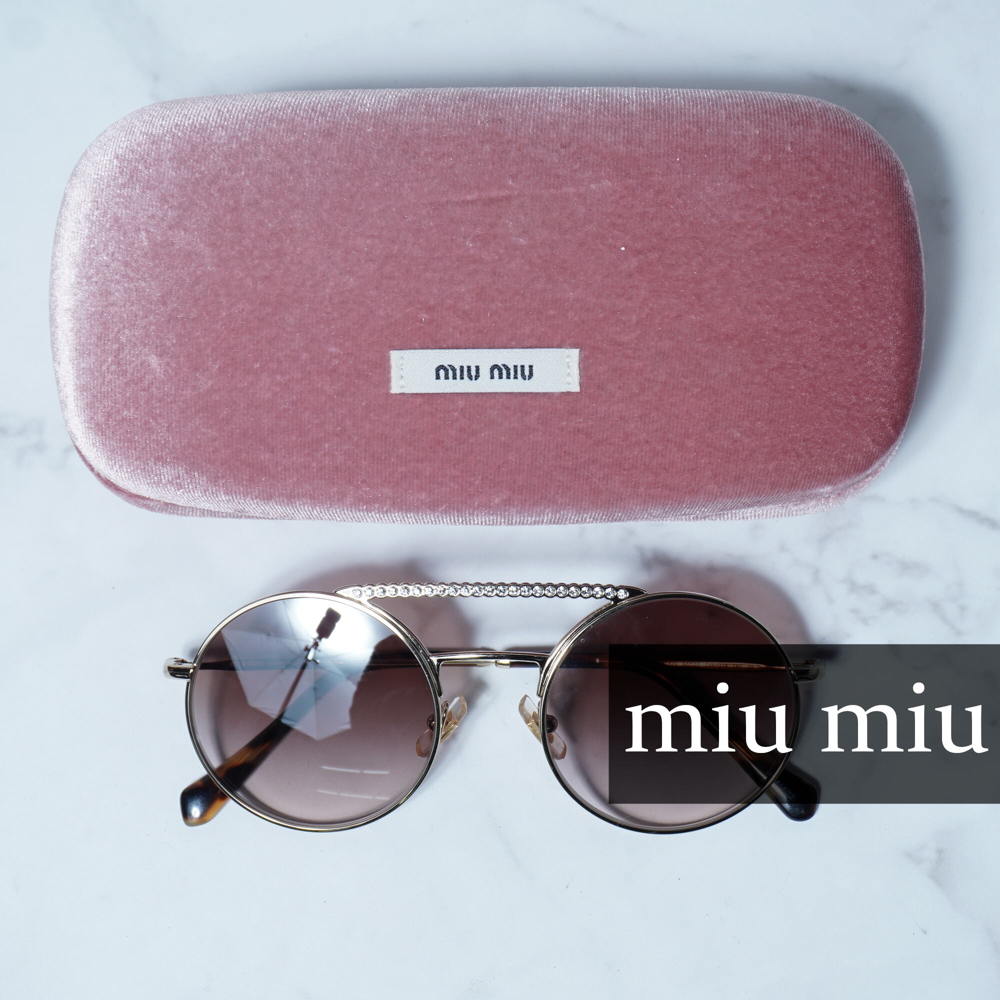 ミュウミュウmiumiu サングラス ラインストーン miumiu ミュウミュウ