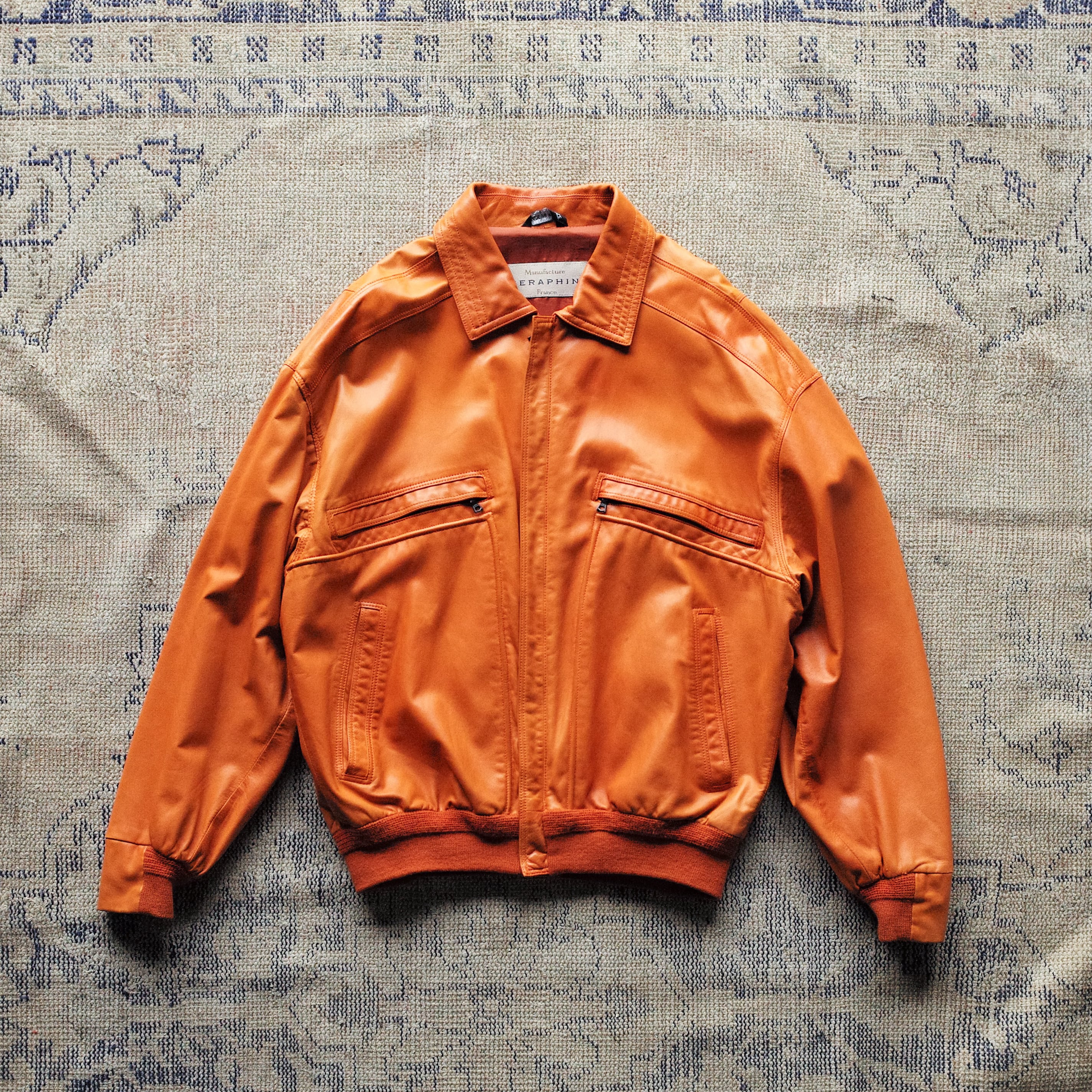 SERAPHIN レザージャケット ブルゾン ラムレザー エルメスOEM フランス