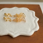 3,4月限定カラー「シャンパンゴールドシリーズ」律の風(りちのかぜ)小枝耳飾り ワイヤーアクセサリー