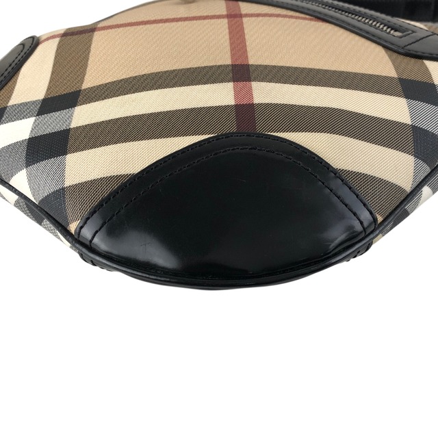 BURBERRY バーバリー メガチェック ショルダーバッグ ベージュ ブラック PVC エナメル vintage ヴィンテージ オールド xpjitp