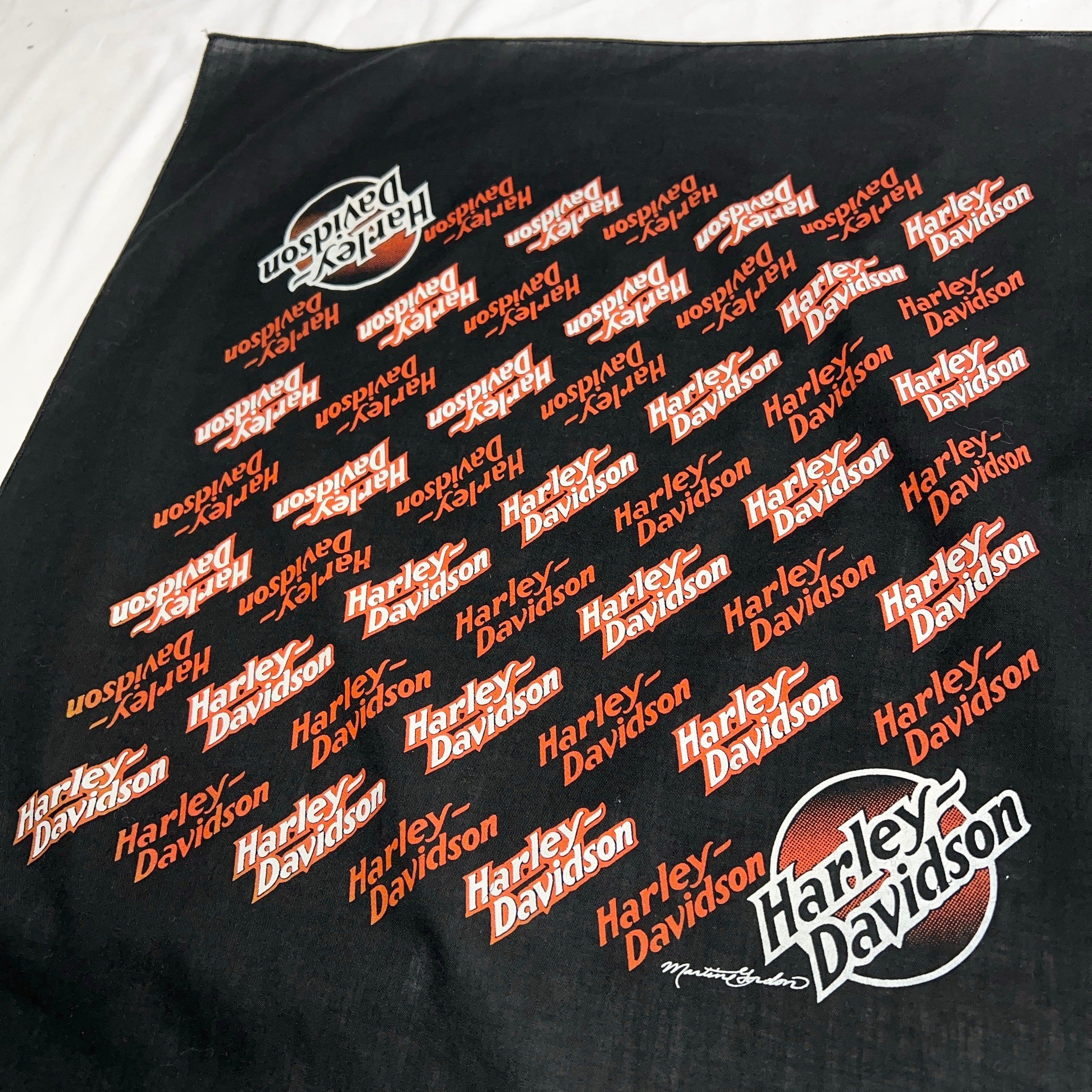 90's~ Harley-Davidson BLACK BANDANA 90年代 00年代 ハーレー