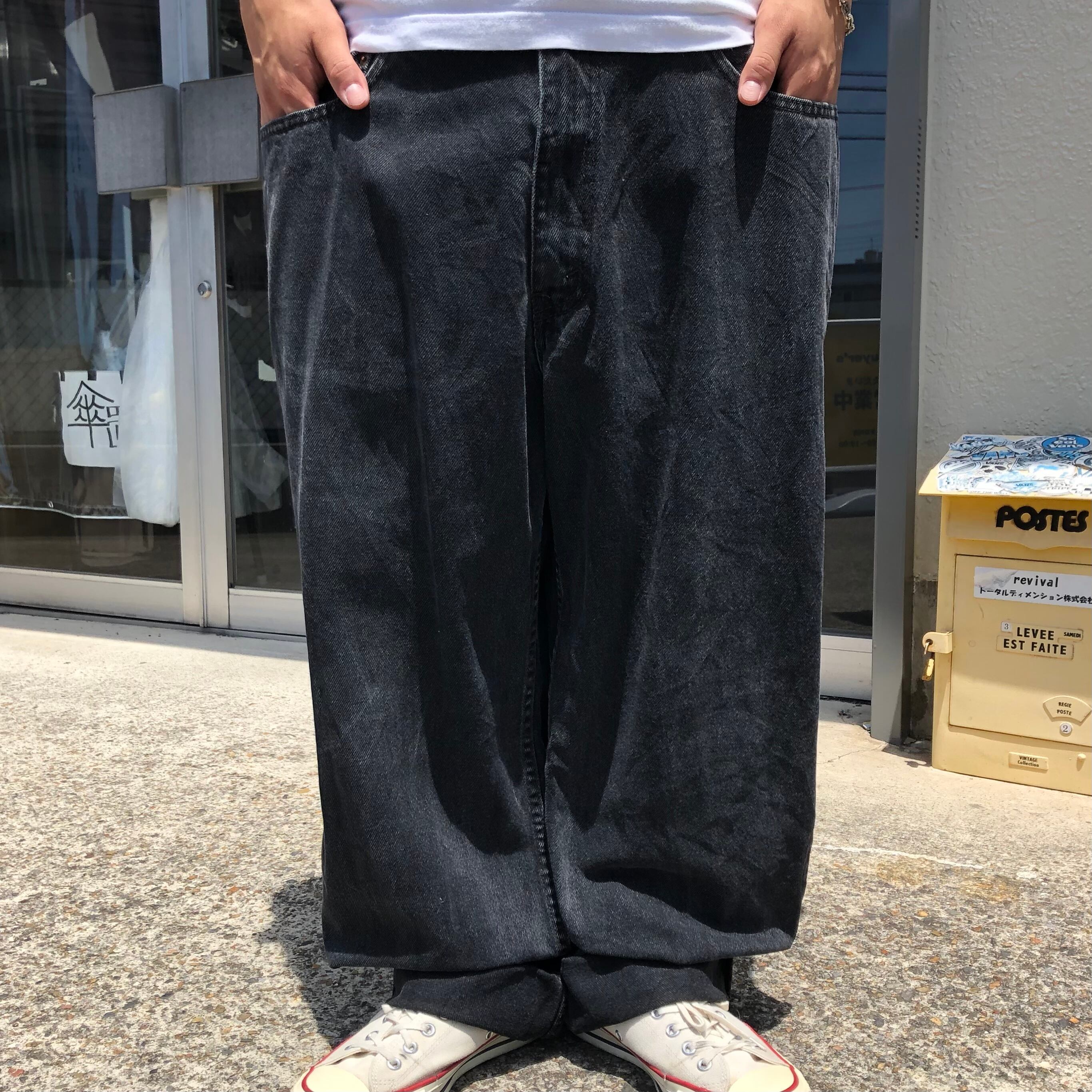93%OFF!】 W42 00s リーバイス550 極太ワイドルーズバギーボトム