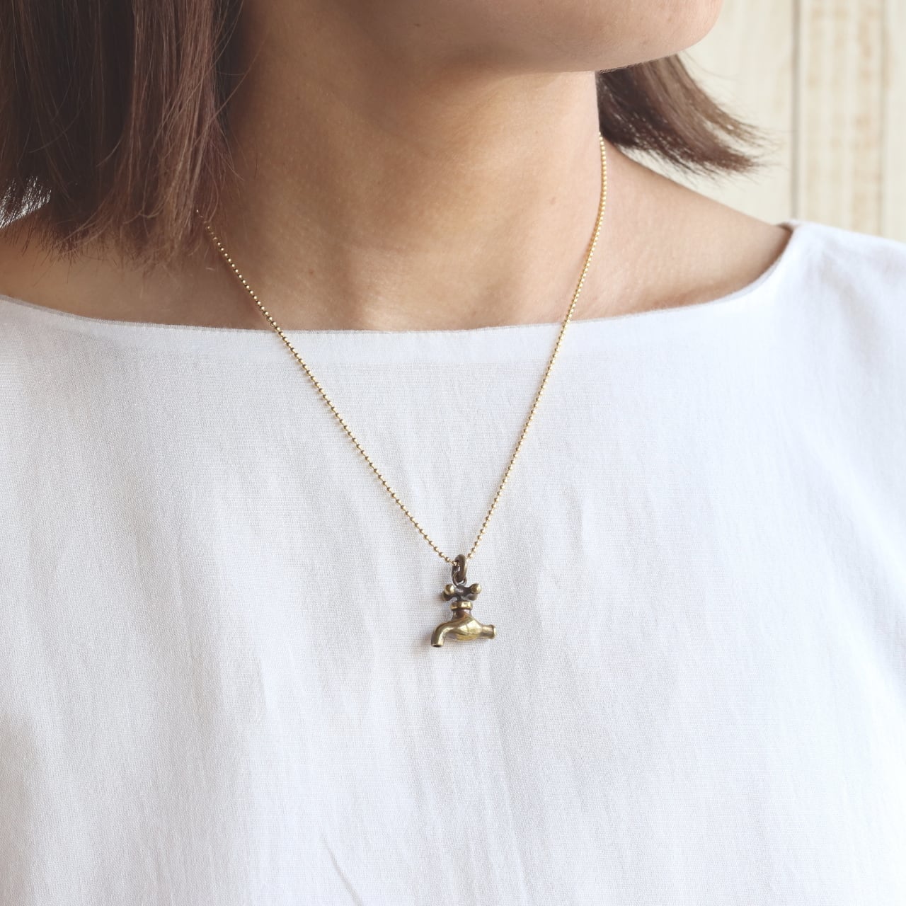 真鍮 ネックレス ミニチュア蛇口 （チェーン別） | オリジナルシルバー