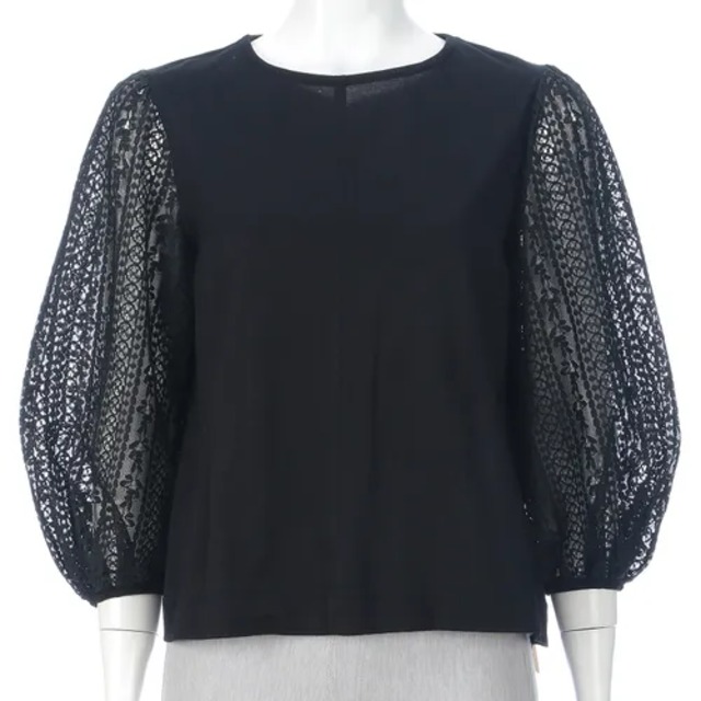 アトリエまりこ*チュニックカットソーブラウス レース シフォン生地