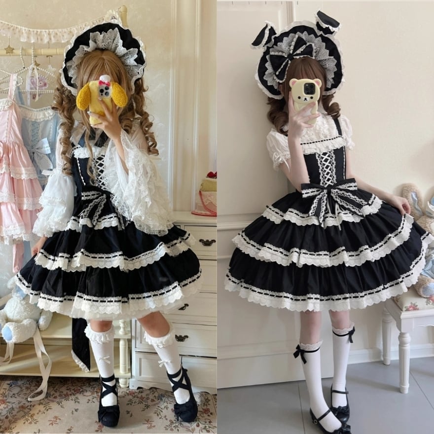 ゴスロリ通販 With U ゴスロリ ボンネット フリル ベビードール 地雷系