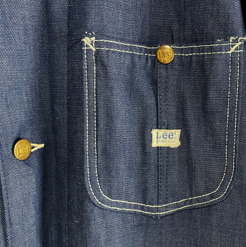70s Lee リー 81-LJ ステンシル入り 濃紺 デニム カバーオール 70s Lee リー 81-LJ ステンシル入り 濃紺 デニム カバーオール