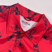 Captain Santa キャプテンサンタ ゴルフ柄 ナイロン コーチジャケット M/レッド系 メンズ 日本製