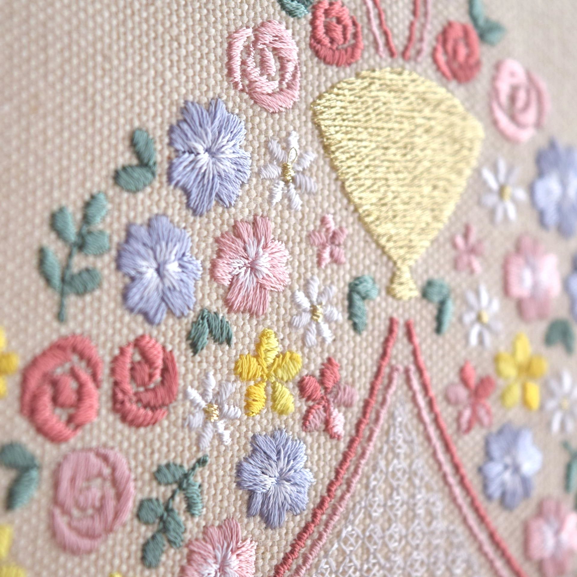 送料無料・名入れ可】刺繍ひな祭りタペストリー《大サイズ》桃の節句