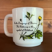 イエローフラワー　キンポウゲ　Glasbake　グラスベイク　マグカップ　ミルクグラス　M-45