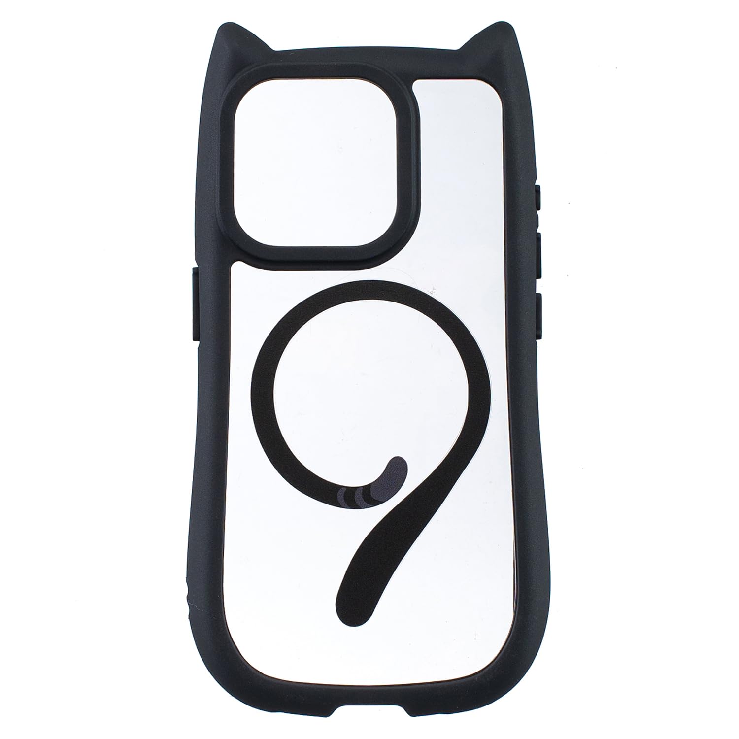NNKCASE Case for 電話カバー用の iPhone 16e /いPhone SE4 アイフォン16e /アイフォンSE4 ケース 薄型可愛い猫 耳 マグネット搭載 クリア MagSafe対応 ワイヤレス充電可能 透明 全面保護 耐衝撃 おしゃれ 軽量 耐衝撃 滑り防止 (A4-黒, iPhone 16eに適合する)