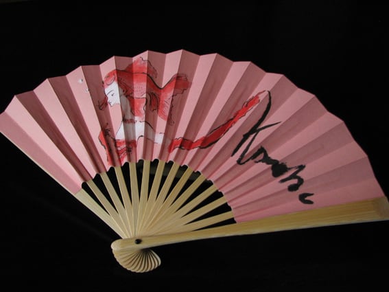 金子國義画伯のオリジナル扇子「赫那姫（かぐやひめ