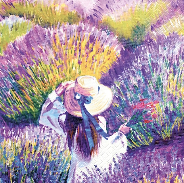 2024春夏【PAW】バラ売り2枚 ランチサイズ ペーパーナプキン Lavender Sunset ラベンダー