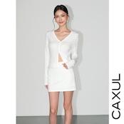 Lace Knit Cardigan & Mini Skirt Set-Up/2color