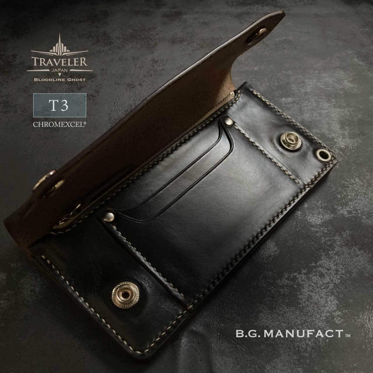 トラッカーウォレット T3 クロムエクセルBK-N-N | B.G. MANUFACT