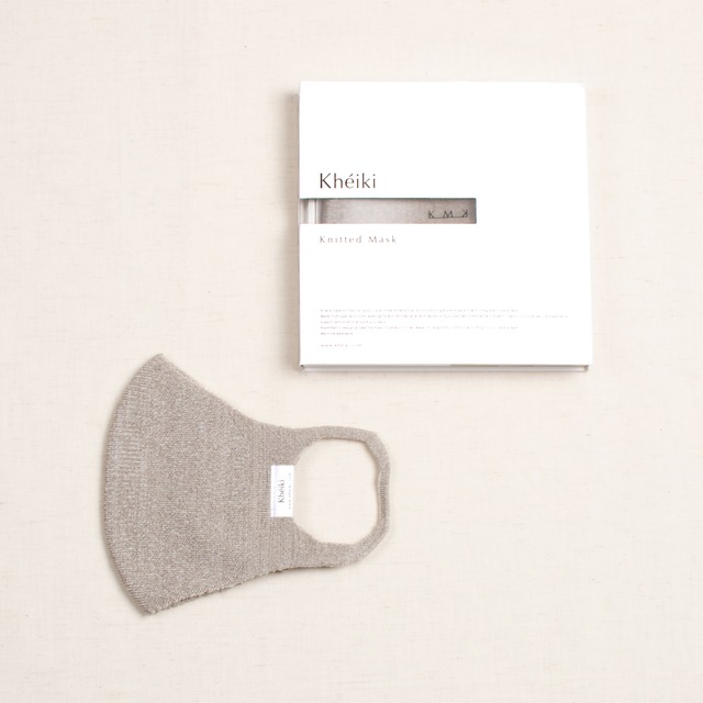 Knitted Mask 2pcs Set / KMK / Tussar Silk Filament / #Linen