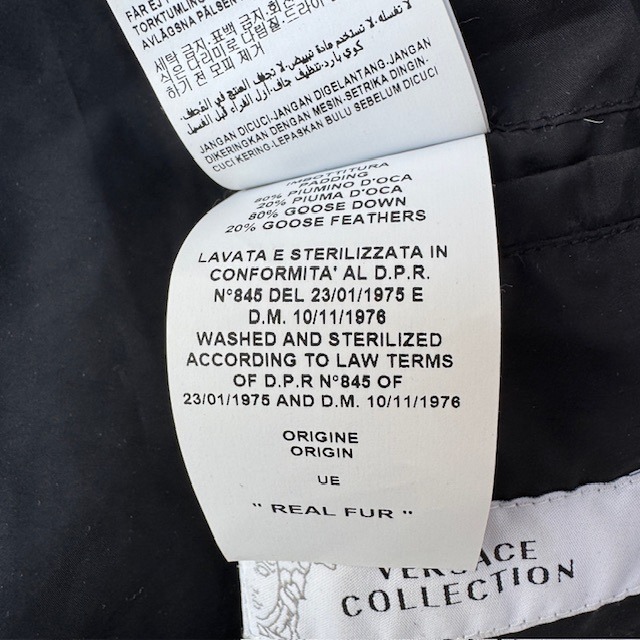 Gianni Versace ダウンジャケット 90s ブラック パファー ヴェルサーチ 古着 L〜XL 画像17