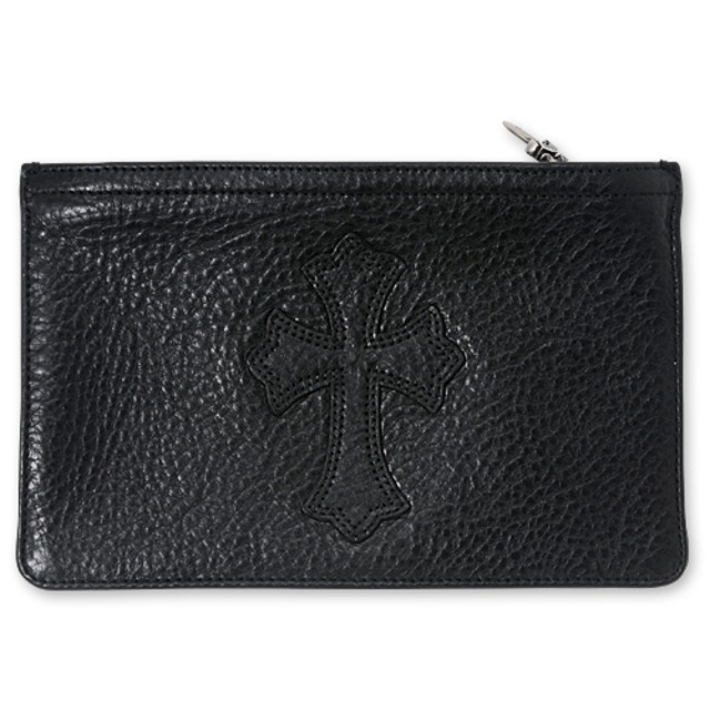 【CHROME HEARTS クロムハーツ Wallet ウォレット 財布 レザー】ジッパーチェンジパス#2w/クロスパッチ/ブラックヘビーレザー【送料無料】