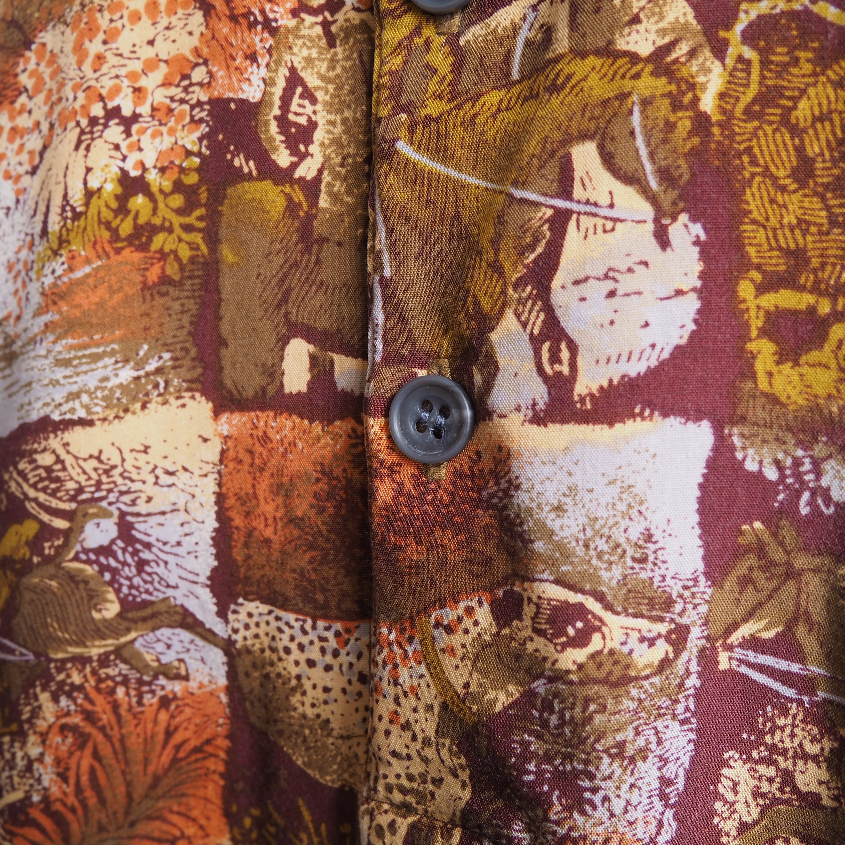 1980 - 90s Modern rétro Art full pattern Design vintage pull over rayon shirt