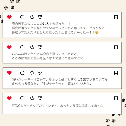 エゾ鹿スペアリブ（生）５００g（ペット用・冷凍）