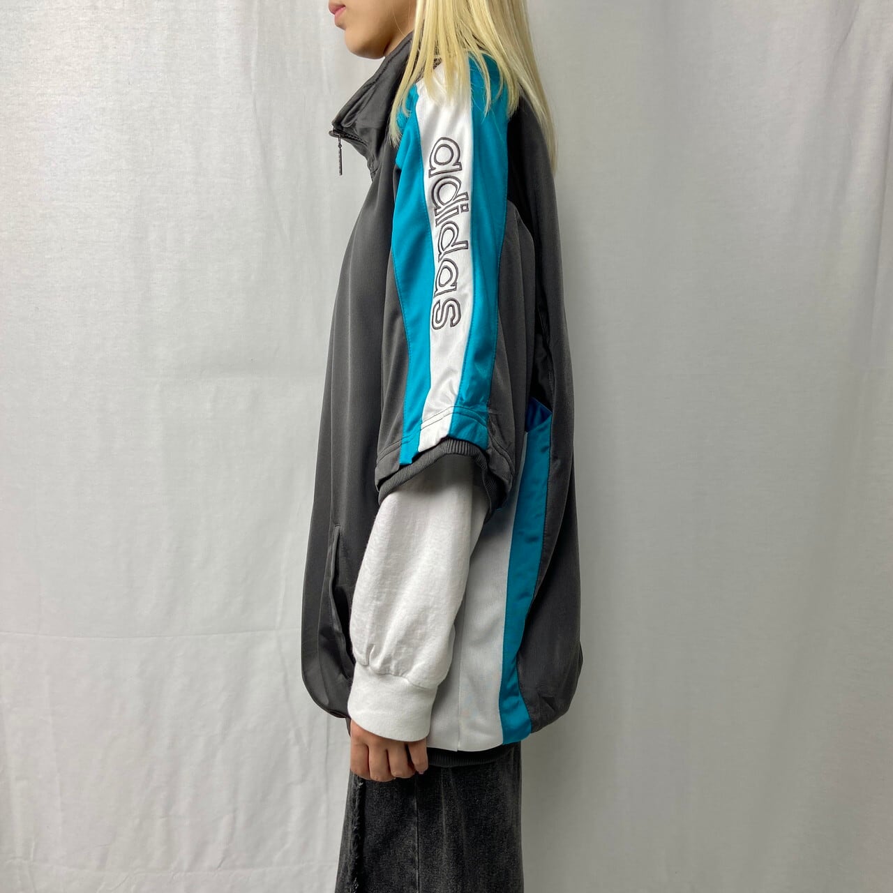 90年代 adidas アディダス 半袖 ジャージ トラックジャケット メンズXL 