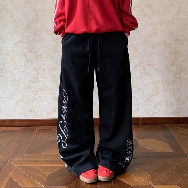 サイドロゴワイドスウェットパンツ 2col   R00761