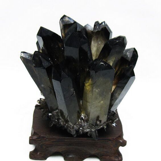 モリオン クラスター 黒水晶 原石 台座付属 一点物 182-8398