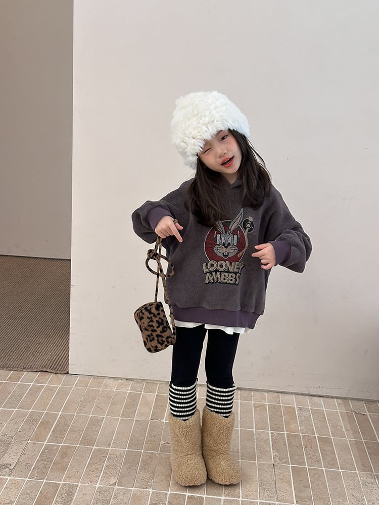 もこもこイラストパーカー