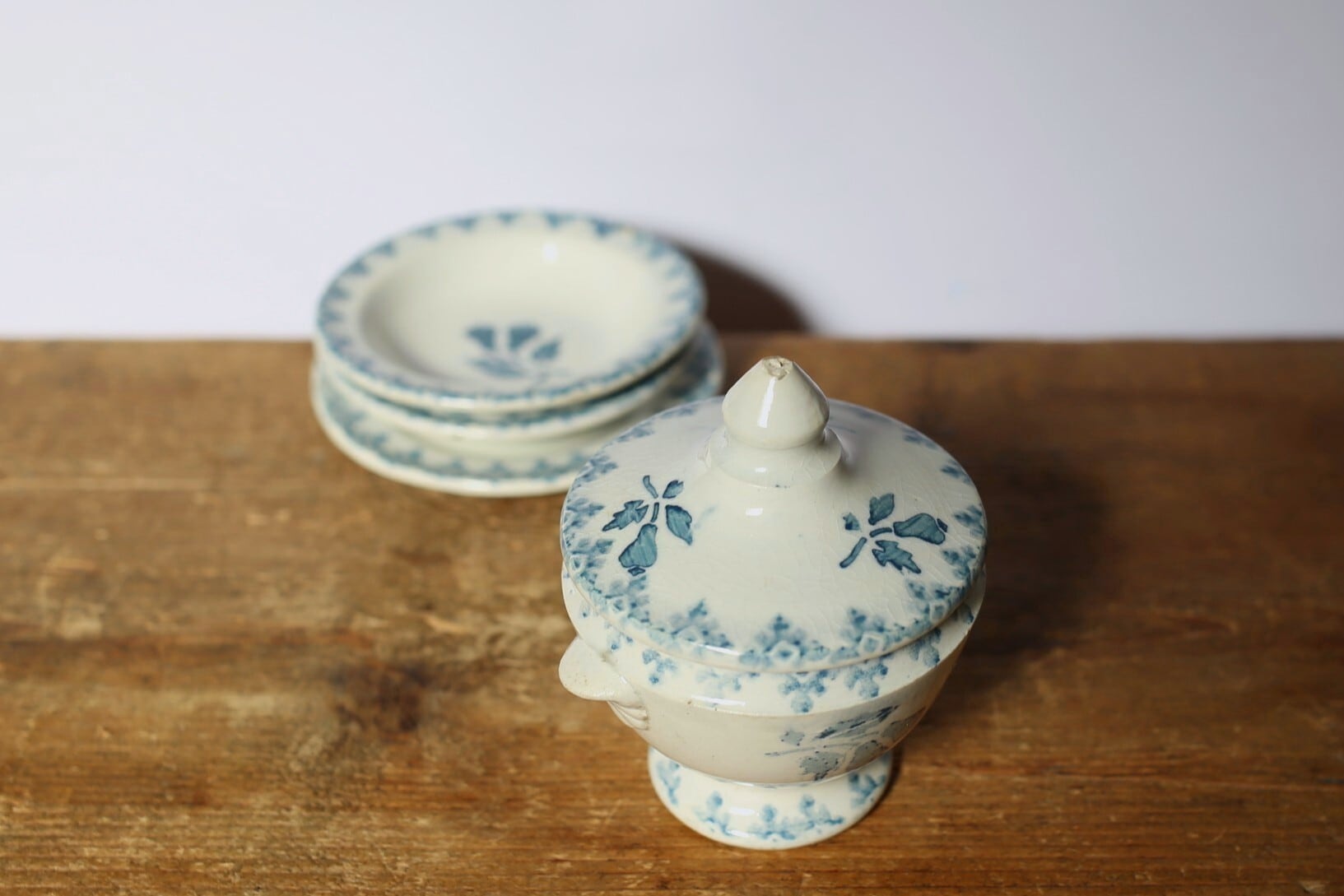 フランス アンティーク 陶器 dinette ままごと用 4点セット (スー