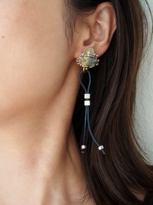 " Mini leather tie  earrings "