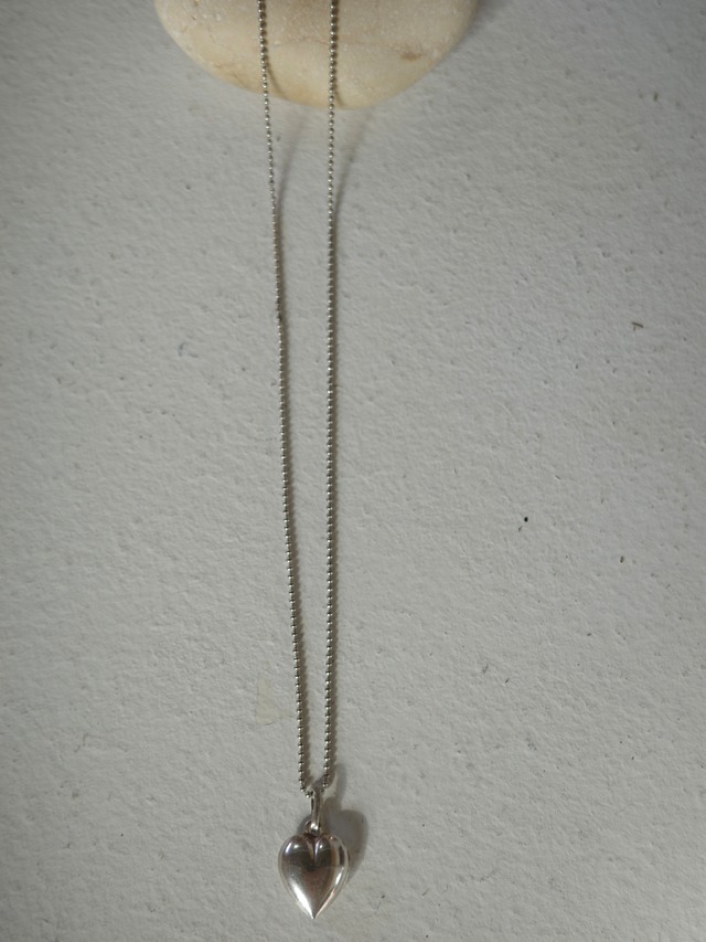 <vintage silver925>puffy heart long necklace