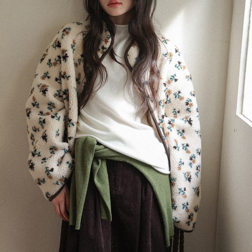 floral boa jacket　J00243