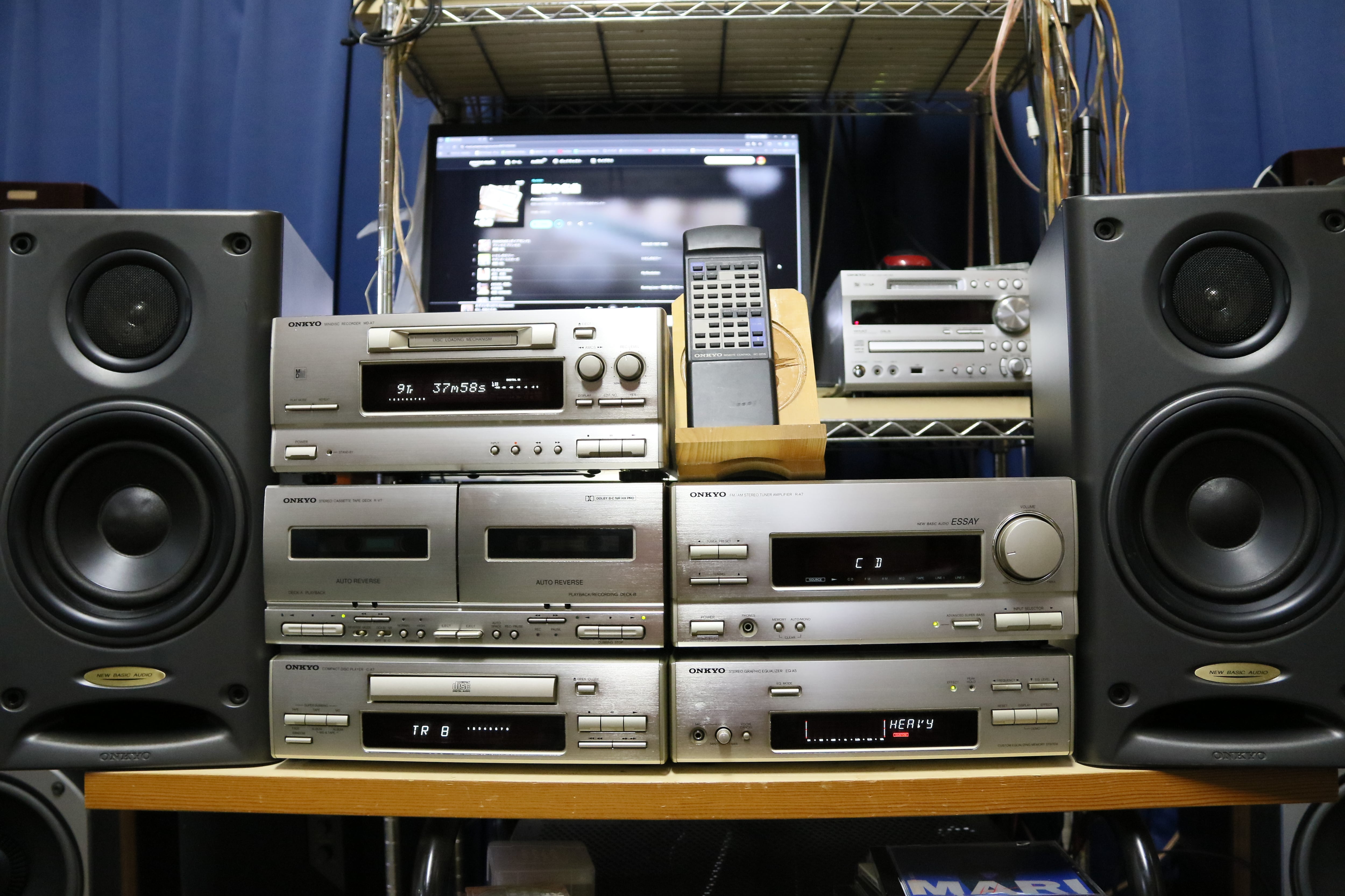 フルセット！システムコンポ】 ONKYO ESSAY E-A7MD＋ ｶｾｯﾄ/MD/CD/ｱﾝﾌﾟ
