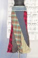 check patchwork long skirt