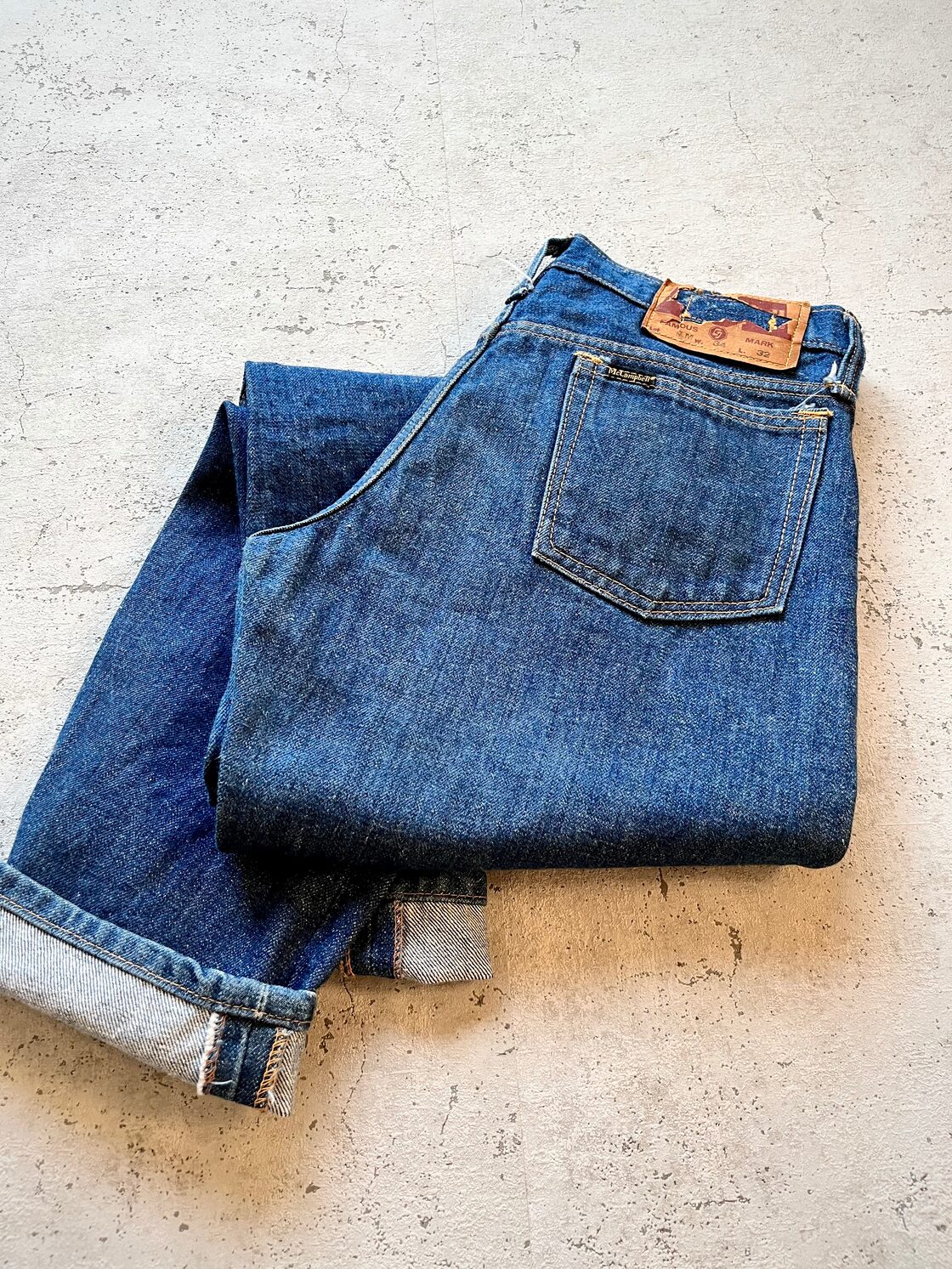 70s McCampbell 5PKT INDIGO DENIM SLIM TAPERED OLD VINTAGE マッ 