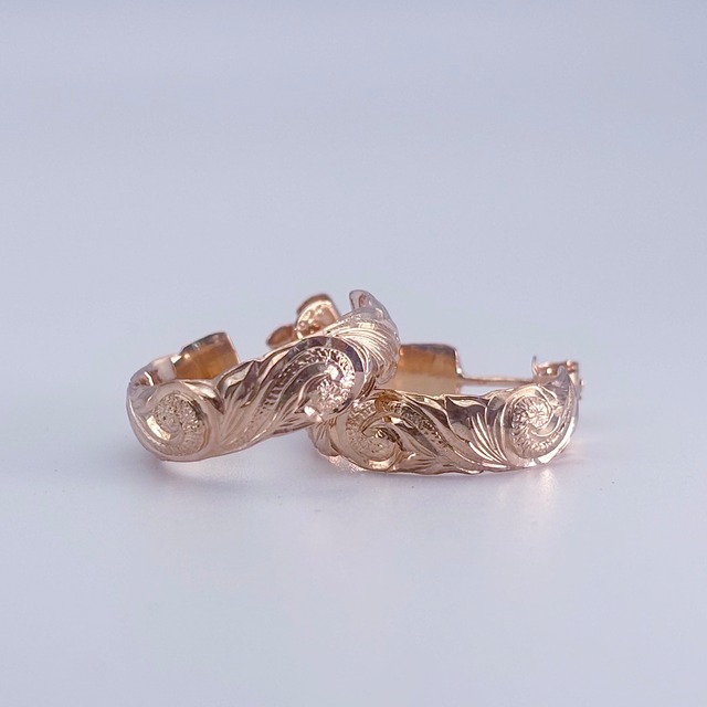[再販] Hoop Earrings -Scroll / Pink Gold -