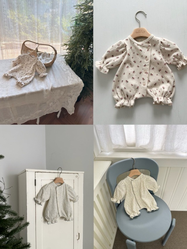 No.519 即納商品) monbebe 花柄ロンパース