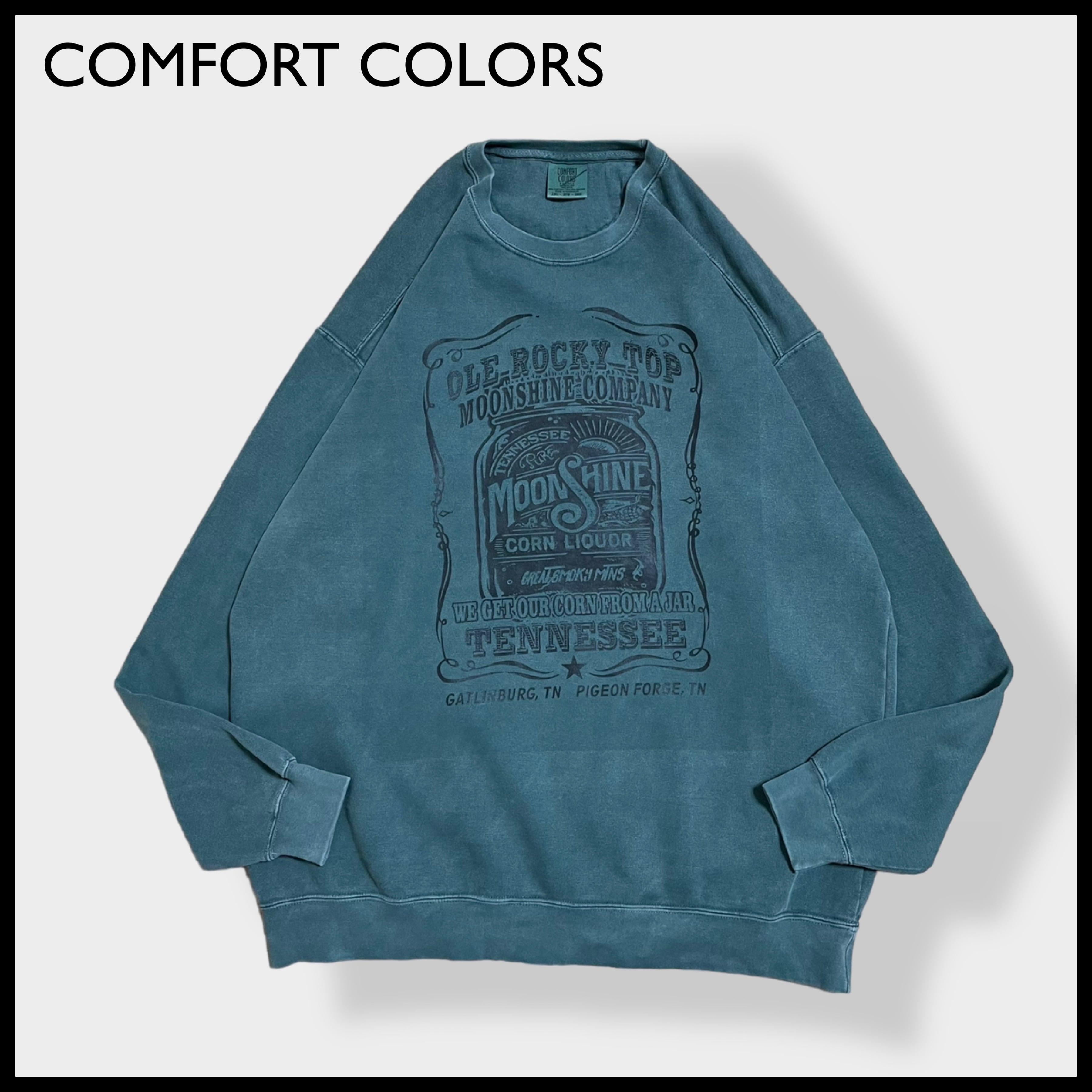 COMFORT COLORS】ロゴ プリント スウェット トレーナー アースカラー