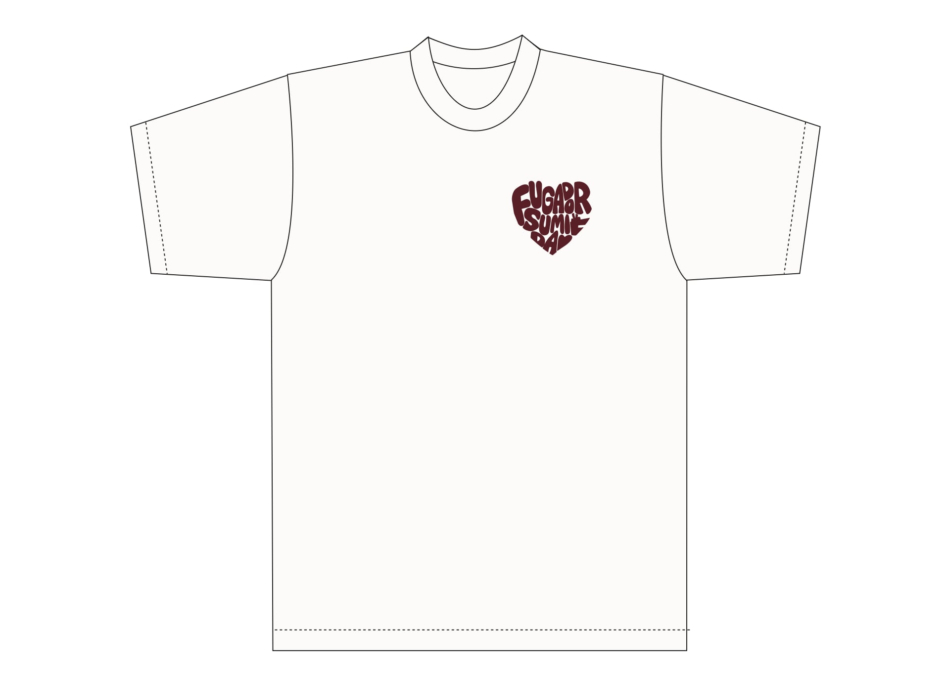 2025左胸ハートTシャツ（ホワイト） | FUGADORSUMIDA ONLINE SHOP
