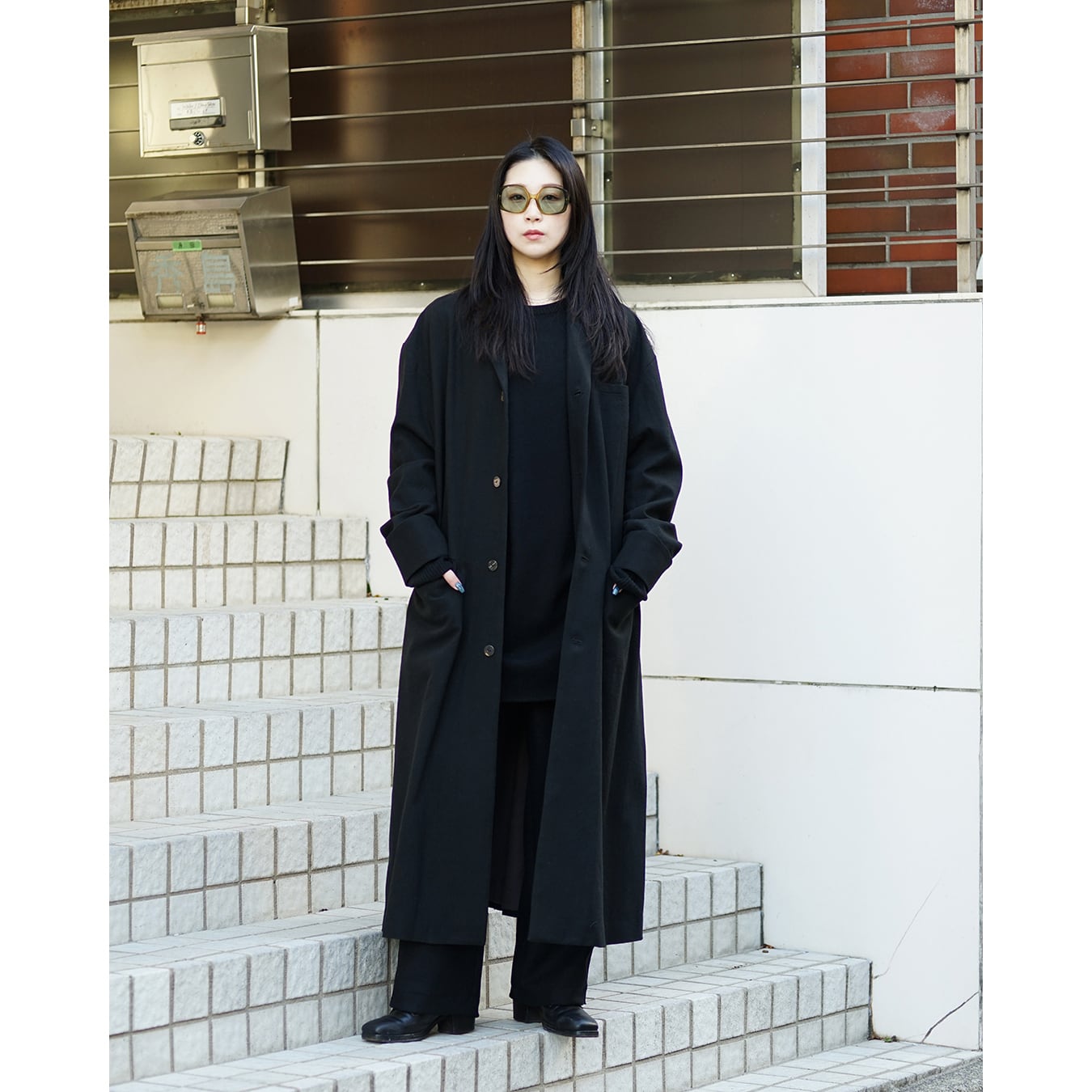 kujaku] (クジャク) C-530 Double Cuﬀ Long Chester Coat | Clique