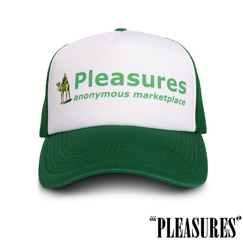 【PLEASURES/プレジャーズ】EXCHANGE TRUCKER キャップ / GREEN / FA25-13625 セール対象外